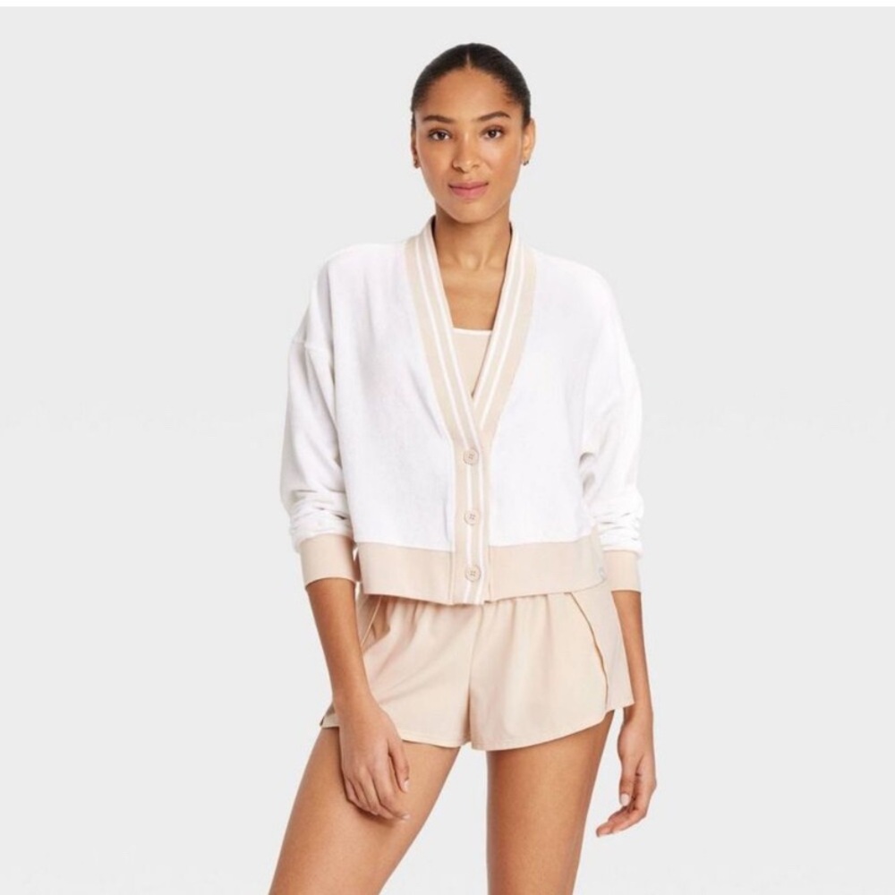 JoyLab White and Beige Cardigan